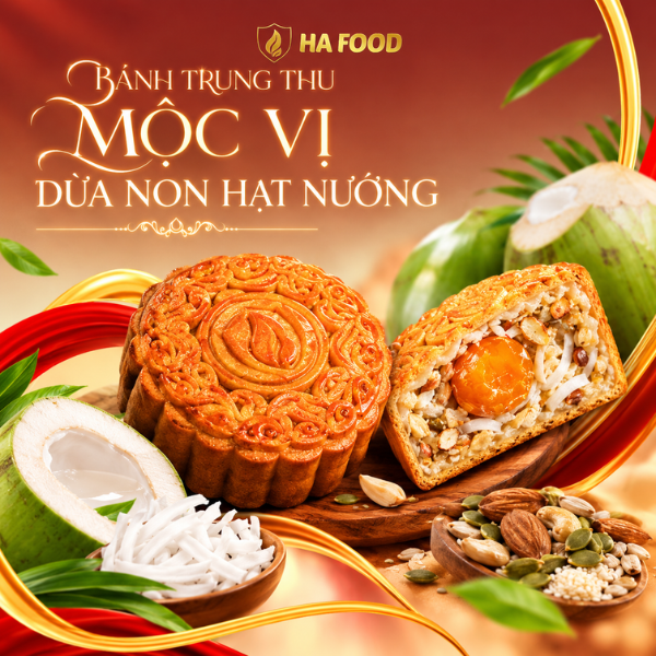BÁNH TRUNG THU MỘC VỊ DỪA NON HẠT NƯỚNG