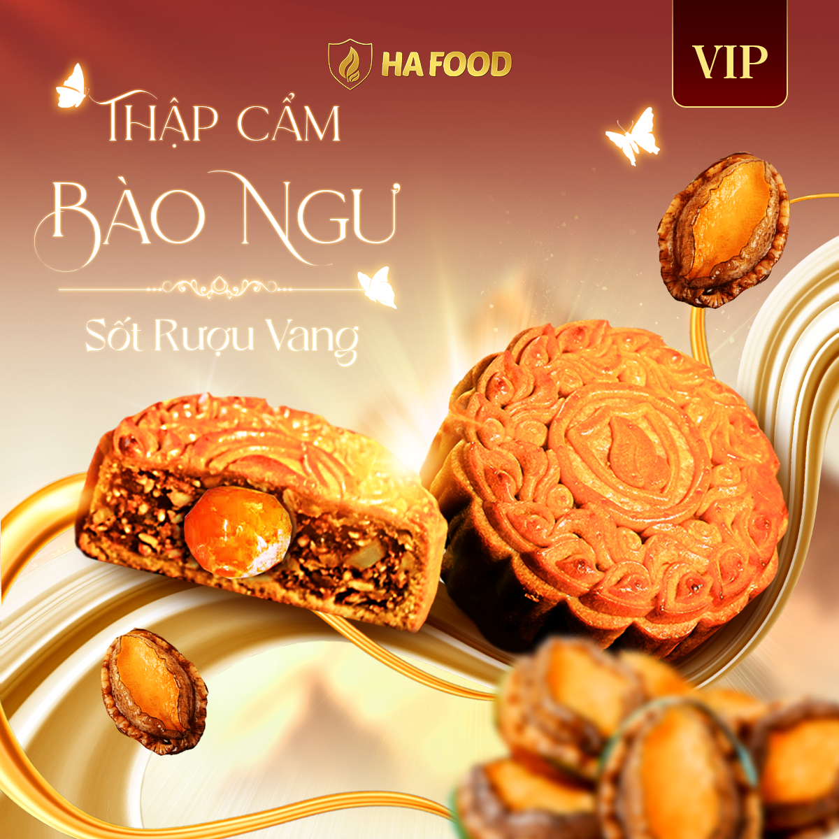 BÁNH THẬP CẨM BÀO NGƯ SỐT RƯỢU VANG